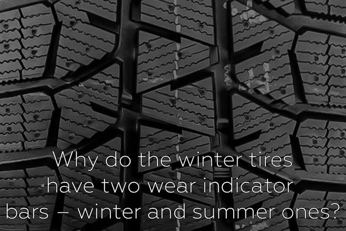 Why do the winter tires have two wear indicator bars – winter and summer ones?